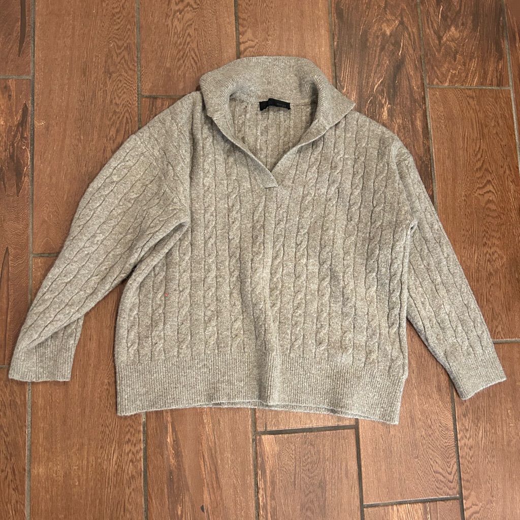 Zara Size S Taupe Beige Wool Blend Sweater